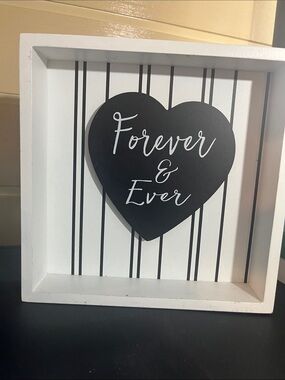 Forever & Ever Heart Wall Art – Black and White